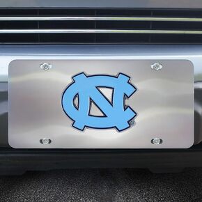 FANMATS 26927 North Carolina Tar Heels Stainless Steel Front License Plate with Large 3D Molded Team Metal Emblem