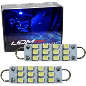 iJDMTOY 12-SMD-3528 1.72 بوصة 43 مم 211-2 212-2 214-2 561 مصابيح LED صلبة بحلقة إكليل لأضواء باب السيارة الجانبية، أزرق فائق
