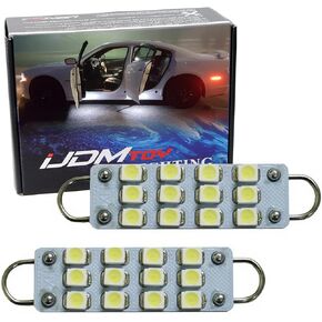 iJDMTOY 12-SMD-3528 1.72 بوصة 43 مم 211-2 212-2 214-2 561 مصابيح LED صلبة بحلقة إكليل لأضواء باب السيارة الجانبية، أزرق فائق