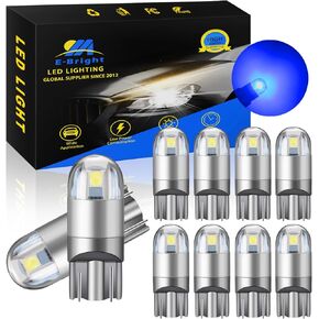 YM E-Bright T10 194 مصابيح داخلية للسيارة 168 W5W لمبة LED 3030 رقاقة 2825 لمبة LED خريطة قبة باب صندوق السيارة ضوء لوحة الترخيص بدون قطبية، تيار مستمر 12 فولت، وردي، حزمة من 10