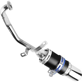 FLYPIG High Performance GY6 150cc Muffler Exhaust Pipe kit Replace for System Shorty GY6 125cc 150cc 152QMI 157QMJ ATV 4 Stroke Chinese Scooter Moped ATV Go Kart (Black)