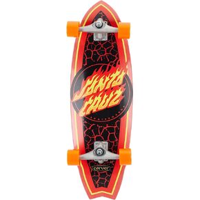 Santa Cruz x Carver Flame Dot Shark Surf Skate Longboard Pre-Built Complete - 9.85"