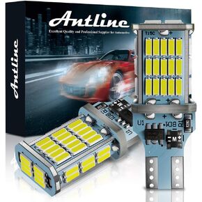 Antline Extremely Bright 921 912 906 T15 W16W LED Bulb White, CANBUS 48-SMD 4014 Chipsets 1300 Lumens LED Replacement for Car Backup Reverse Center High Mount Stop Light Bulbs(Pack of 2)