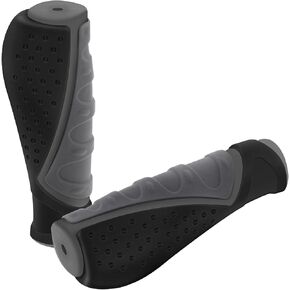 TRELC Antislip Bicycle Handlebars Grips Protector For Bicycle/ Mountain Bike/ Road Bike/ Folding Bike (Black+Grey)