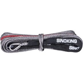 Synthetic Winch Cable Rope Line 3/8 in ×85 ft (9.5mm×26m) Synthetic Winch Rope with Black Protecting Sleeve, 18700lb/8500Kg, for 4WD Off Road Vehicle,Truck,Boat,Jeep,SUV.(Gray)