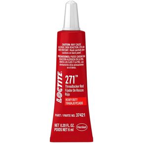 Loctite 271 Threadlocker for Automotive: High-Strength, High-Temp, Fluorescent, Anaerobic, Heavy-Duty Applications, Works on All Metals | Red, 36 ml Bottle (PN: 37479-492142)