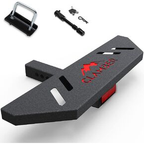 Hitch Step for Pickup Truck & Trailer with 2 Inch Hitch Receiver, E-Coat & Black Texture Powder Coat Surface Anti-Rust, Anti-Slip & Water-Proof, with U-Bolt Stabilizer, Hitch Lock & Reflector