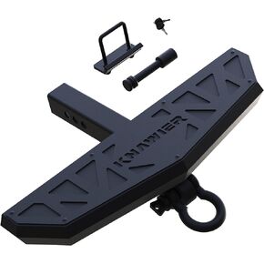 Hitch Step Compatible with SUV&Pickup Truck&Van with 2 Inch Hitch Receiver,Towing Rear Bumper Protector Guard,Textured Black Powder, Pin Lock,Stabilizer,Tow Hook