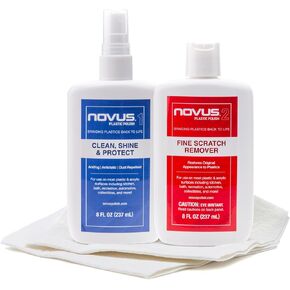 NOVUS-PK2-8 | Plastic Clean & Shine #1, Fine Scratch Remover #2 and Polish Mates Pack | 8 Ounce Bottles