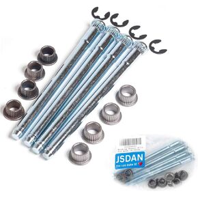 Sinytuto 16 PCS Door Hinge Pin Set, Bushing Repair Kits, Automobile Modification Accessories with E-Ring Clips, Compatible with Chevrolet GMC (Silver)