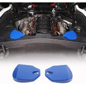 Rear Strut Tower Cover Compatible with Chevrolet Corvette C8 Stingray 2020-2024, ABS Engine Bay Rear Shock Absorbing Tower Protection Panel Cover Trim Accessories, 2PCS (Carbon Fiber Pattern Black)