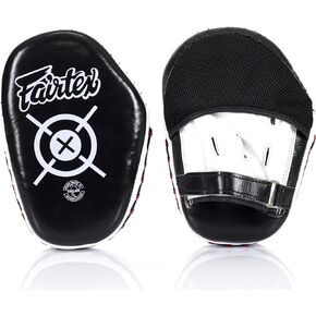 Fairtex Aero Focus Punching Mitts FMV11 for Muay Thai, Boxing, Kickboxing, MMA (Black/White)