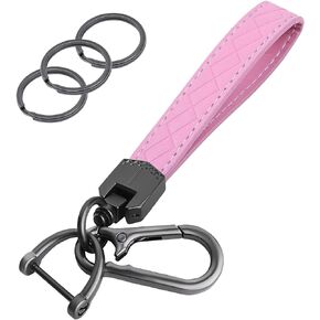Microfiber Leather Car Keychain Wrist Lanyard Wristlet Keychain Universal Car Key Holder for Men and Women
