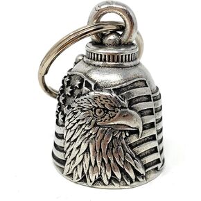 Bravo Bells US Flag Eagle Bell - Biker Bell Accessory or Key Chain for Good Luck on the Road