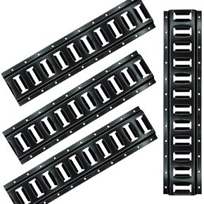2' E Track Tie Down Rail Kit,E Track Bar Rail,Perfect for Securing Garages, Vans, Trailers, ATV Mountings，WLL 2,000 Lbs，（Black、4Pack）