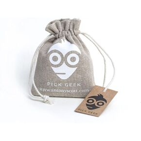 Pick Geek Wedgie Pick Holder Set | 6 x Wedgie Pick Holders | Fits Electric, Acoustic & Bass Guitars | Gifted in a Unique Plectrum Bag with Steel Pick