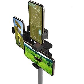 Multiple Phone Bracket Set for YouTube Video or Live Streaming. Compatible with Mounting Smartphones, Ring Lights and Microphones to Tripods, Monopods, Selfie Sticks or Even Bike Handle Bars