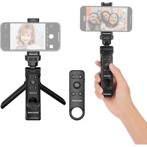 حامل ثلاثي مصراع الهاتف عن بعد من Newmowa، حامل ثلاثي قابل للطي مع جهاز تحكم عن بعد لاسلكي قابل للفصل لالتقاط صور فيديو iPhone/التكبير/تبديل العدسات، متوافق مع iPhone 6.1 بوصة (iOS 15 أعلاه) in Kuwait