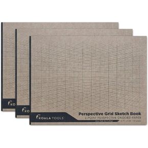 Koala Tools - Circular Grid Sketchbook with Polar Coordinate Graph Paper, Polar Grid for Circular Designs, Mandala, and Geometric Patterns, 8.5 x 8.5 inches, 60 Pages - Pack of 1