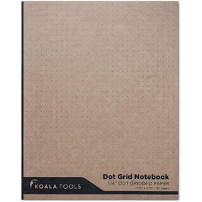 Koala Tools - Circular Grid Sketchbook with Polar Coordinate Graph Paper, Polar Grid for Circular Designs, Mandala, and Geometric Patterns, 8.5 x 8.5 inches, 60 Pages - Pack of 1