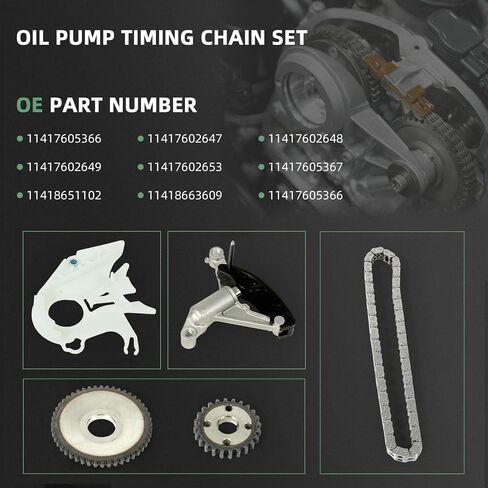 سلسلة محرك توقيت مضخة الزيت مناسبة لسيارات BMW 228 528i 428i 320i X1 X3 X4 X5 Z4 N20 N26، 2.0/3.0L، l4/l6، GAS، 2012-2017 # استبدال 11417605366 11417605367 11418663609 سلسلة محرك مضخة الزيت in Saudi Arabia