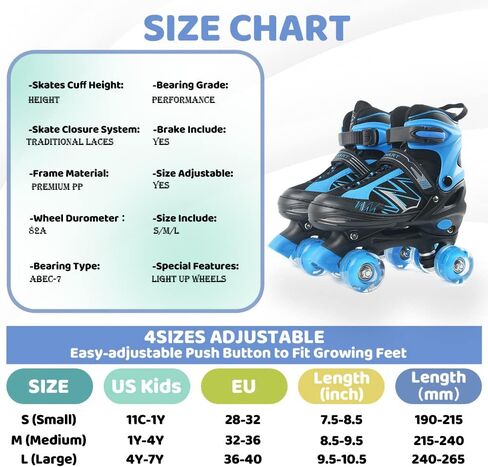 Roller Skates for Kids, Boys Roller Skates for Girls with All Wheels Lighting Up, Adjustable Roller Skates for Beginner Indoor Outdoor Sports Roller Skates in Saudi Arabia