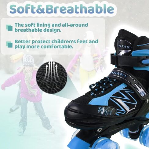 Roller Skates for Kids, Boys Roller Skates for Girls with All Wheels Lighting Up, Adjustable Roller Skates for Beginner Indoor Outdoor Sports Roller Skates in Saudi Arabia