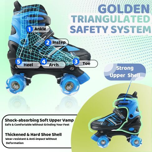 Roller Skates for Kids, Boys Roller Skates for Girls with All Wheels Lighting Up, Adjustable Roller Skates for Beginner Indoor Outdoor Sports Roller Skates in Saudi Arabia