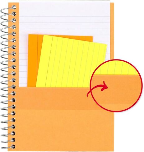 Five Star Personal Size Spiral Notebooks, 6 Pack, 1 Subject, College Ruled Paper, Fights Ink Bleed, Water Resistant Cover, 7" x 4-3/8", 100 Sheets, Purple, Orange, Green, Blue, Gray, Black (38028) in Saudi Arabia