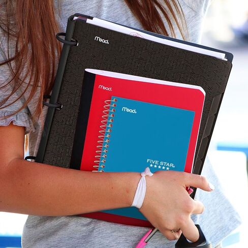 Five Star Personal Size Spiral Notebooks, 6 Pack, 1 Subject, College Ruled Paper, Fights Ink Bleed, Water Resistant Cover, 7" x 4-3/8", 100 Sheets, Purple, Orange, Green, Blue, Gray, Black (38028) in Saudi Arabia