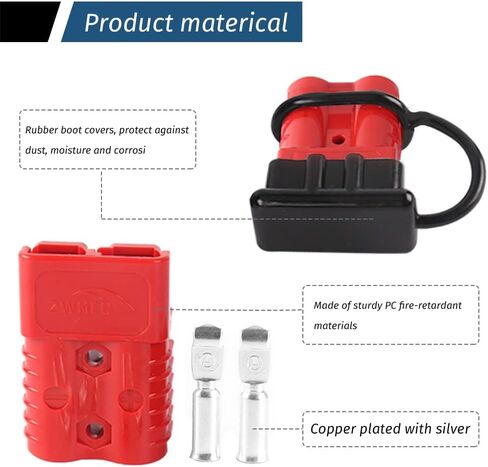 KEDAKEJI 2 قطعة 175A بطارية توصيل سريع سلك توصيل عدة كابل بطارية توصيل سريع قطع التوصيل للونش السيارات مقطورة سائق الأجهزة الكهربائية 1/0AWG أحمر in Saudi Arabia