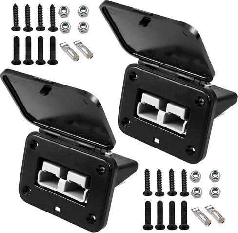 2Pcs Socket Panel, 50Amp Plug Mounting Panel with Dust Cover, Connectors Flush Mount Recessed Plate for Anderson SB50 Series Plug Panel Base in Saudi Arabia