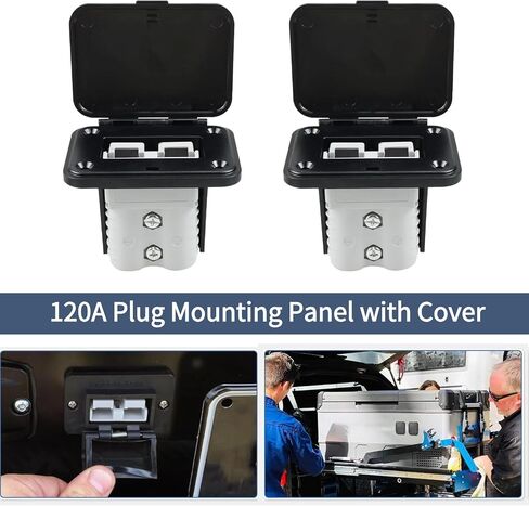 2Pcs Socket Panel, 50Amp Plug Mounting Panel with Dust Cover, Connectors Flush Mount Recessed Plate for Anderson SB50 Series Plug Panel Base in Saudi Arabia