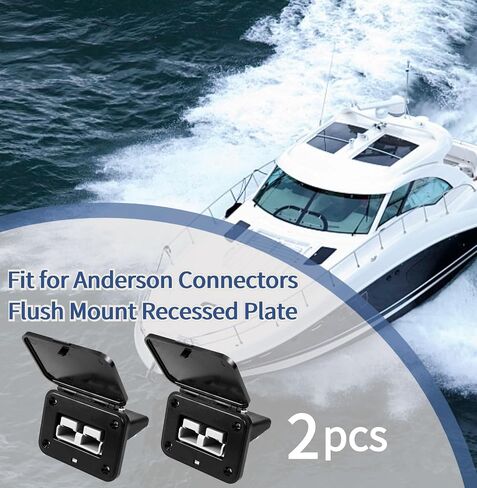 2Pcs Socket Panel, 50Amp Plug Mounting Panel with Dust Cover, Connectors Flush Mount Recessed Plate for Anderson SB50 Series Plug Panel Base in Saudi Arabia