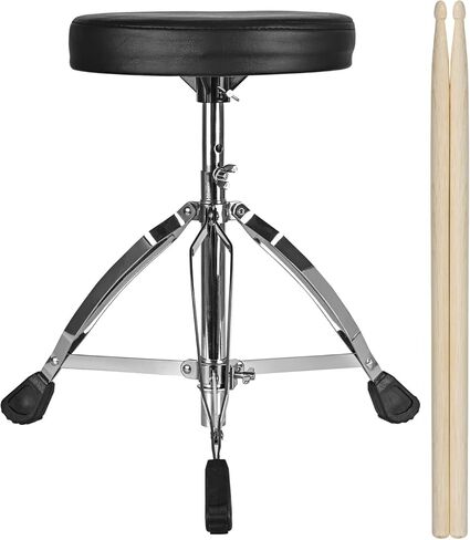 مقعد الطبل المبطن بارتفاع عرش الطبل من تيباتيارد مع أقدام مزدوجة قابلة للطي ومضادة للانزلاق، كرسي طبل أسود لقارعي الطبول البالغين in Kuwait