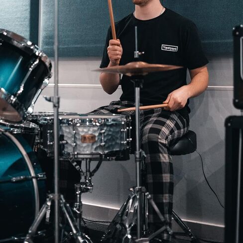 مقعد الطبل المبطن بارتفاع عرش الطبل من تيباتيارد مع أقدام مزدوجة قابلة للطي ومضادة للانزلاق، كرسي طبل أسود لقارعي الطبول البالغين in Kuwait