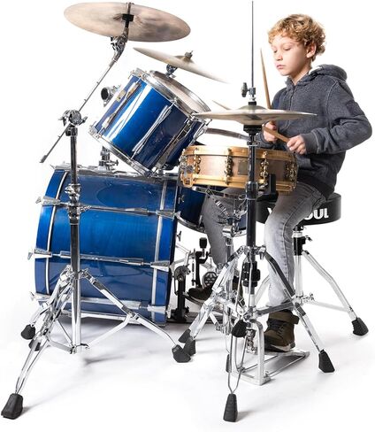 Drum Throne Seat Padded Drum Chair Drum Stool Height Adjustable Double Braced for Drummers (Brown) in Kuwait