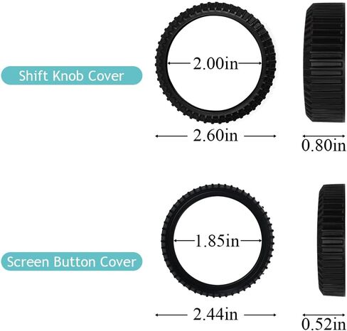 AOSKonology for Mach E Volume Control Knob MetalCover Accessories Volume/Gear Shift Switch Knob Metal Cover Zinc Alloy SNAP in Design Compatible with 2021-2024 Mustang Mach E (Volume+Gear, Black) in Kuwait