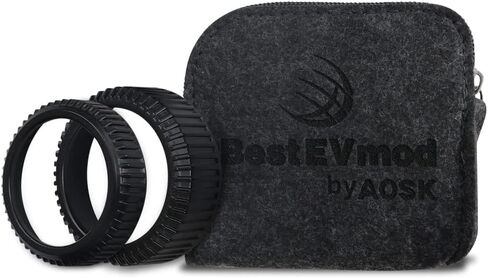 AOSKonology for Mach E Volume Control Knob MetalCover Accessories Volume/Gear Shift Switch Knob Metal Cover Zinc Alloy SNAP in Design Compatible with 2021-2024 Mustang Mach E (Volume+Gear, Black) in Kuwait