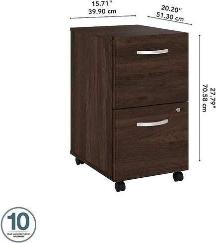 خزانة ملفات متحركة من Bush Business Furniture Hybrid ذات درجين، خطاب/قانوني، رمادي عاصف، 20 بوصة (HYF116SGSU-Z) in Kuwait