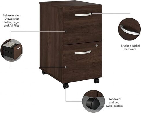 خزانة ملفات متحركة من Bush Business Furniture Hybrid ذات درجين، خطاب/قانوني، رمادي عاصف، 20 بوصة (HYF116SGSU-Z) in Kuwait