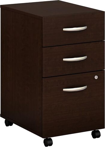 Bush Business Furniture Components خزانة ملفات متنقلة عمودية ذات 3 أدراج مقاس 21 بوصة، لون الكرز/الجرافيت الرمادي من Hansen، Standard Del in Saudi Arabia