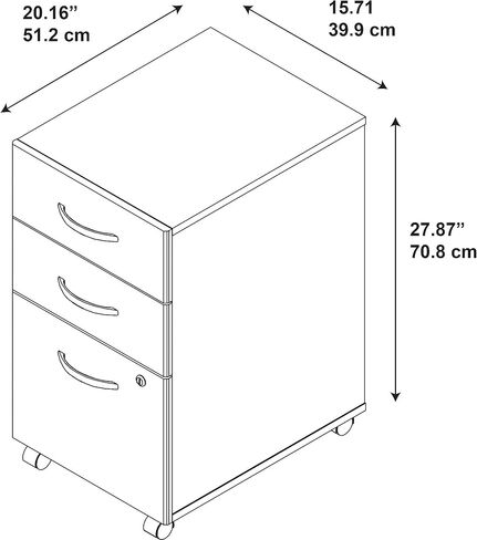 Bush Business Furniture Components خزانة ملفات متنقلة عمودية ذات 3 أدراج مقاس 21 بوصة، لون الكرز/الجرافيت الرمادي من Hansen، Standard Del in Saudi Arabia