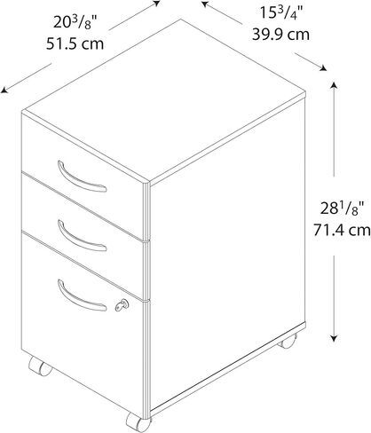 Bush Business Furniture Components خزانة ملفات متنقلة عمودية ذات 3 أدراج مقاس 21 بوصة، لون الكرز/الجرافيت الرمادي من Hansen، Standard Del in Saudi Arabia