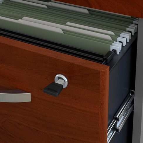 Bush Business Furniture Components خزانة ملفات متنقلة عمودية ذات 3 أدراج مقاس 21 بوصة، لون الكرز/الجرافيت الرمادي من Hansen، Standard Del in Saudi Arabia