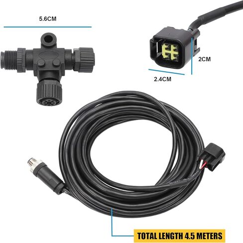 KASturrboo لكابل واجهة محرك Yamaha NMEA 2000 اتصال مع موصل T 4.5 متر/15 قدم، استبدال # 000-0120-37 3004.6865 مناسب لمحرك Yamaha الخارجي 2006-2023 in Kuwait