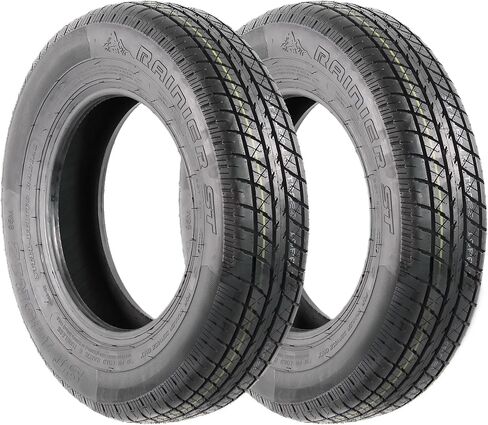 Two Rainier ST145/R12 Steel Belted Radial Trailer Tire Load Range E 1520# 145/R12 145R12-6 Year Warranty w/Free Roadside in Saudi Arabia