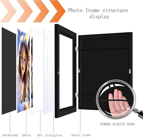 3 قطع من الإطارات الفنية للأطفال، فتحة أمامية قابلة للتغيير، تعرض 8.5x11 مع حصيرة و10x12.5 بدون حصيرة، تحمل 100 قطعة، مناسبة لغرف الأطفال والمنازل والمكاتب، أسود in Kuwait