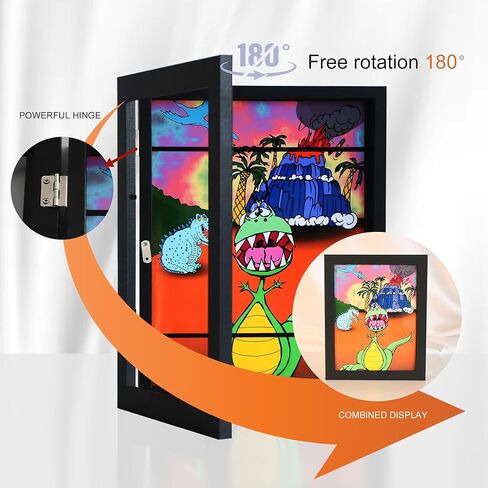 3 قطع من الإطارات الفنية للأطفال، فتحة أمامية قابلة للتغيير، تعرض 8.5x11 مع حصيرة و10x12.5 بدون حصيرة، تحمل 100 قطعة، مناسبة لغرف الأطفال والمنازل والمكاتب، أسود in Kuwait