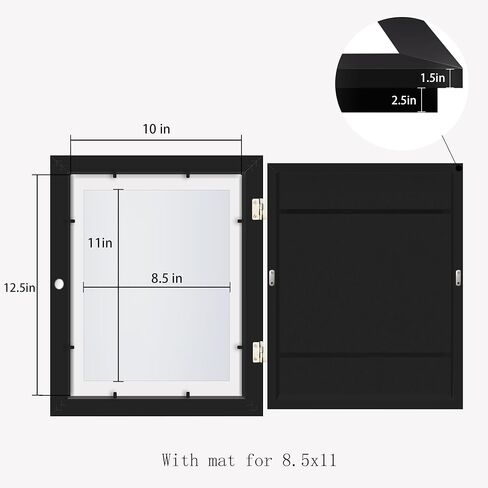 3 قطع من الإطارات الفنية للأطفال، فتحة أمامية قابلة للتغيير، تعرض 8.5x11 مع حصيرة و10x12.5 بدون حصيرة، تحمل 100 قطعة، مناسبة لغرف الأطفال والمنازل والمكاتب، أسود in Kuwait